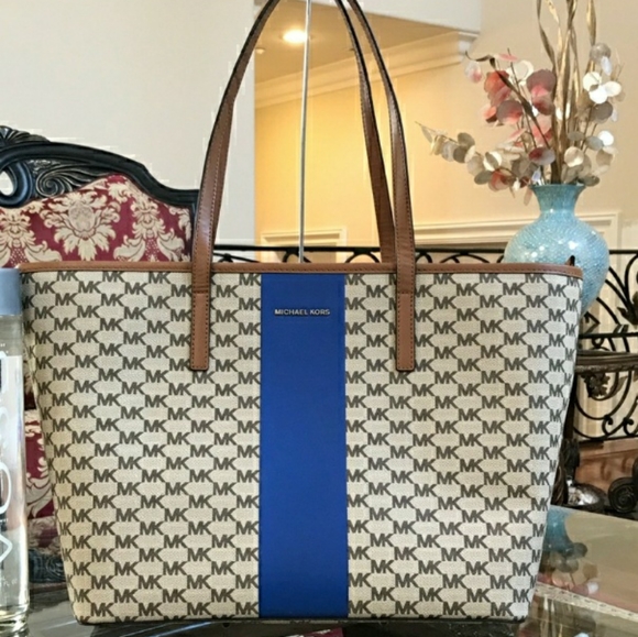 🆕 NWOT Michael Kors Emry Center Stripe Tote - Picture 3 of 8